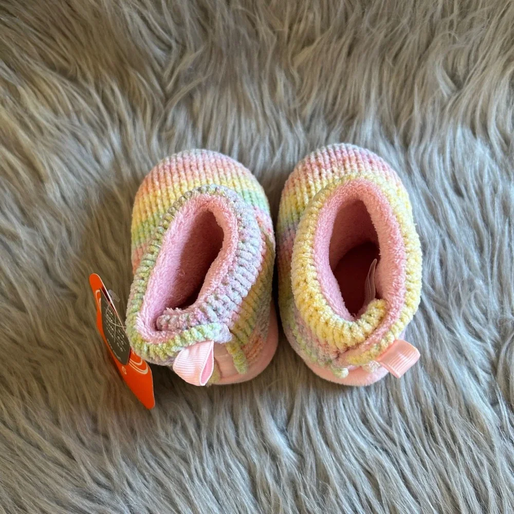 Wonder Nation Rainbow Slippers Girls Size 5 Booties Shoes Slip On Adjustable